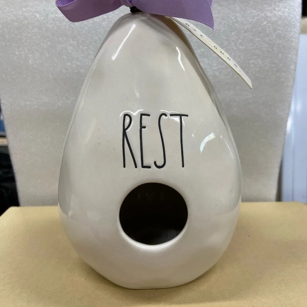 Rae Dunn Artisan Ceramic Teardrop Shaped Birdhouse 
